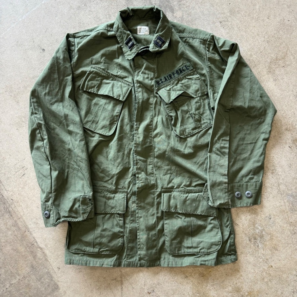 Vintage 1969 Air Force OG-107 Ripstop Jungle Fatigue Jacket XS Regular Slant